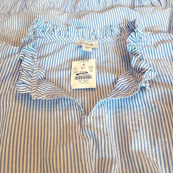 NWT J Crew Factory Dress Ruffle Neck Puff Sleeve 8P - Picture 4 of 10